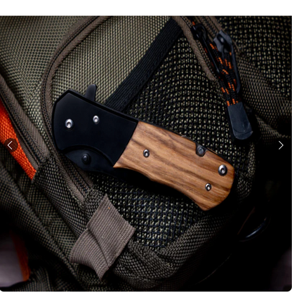 Custom Engraved Pocket Utility Knife Custom Engraved Pocket Utility Knife – Personalized Wood Handle EDC Gift for Him