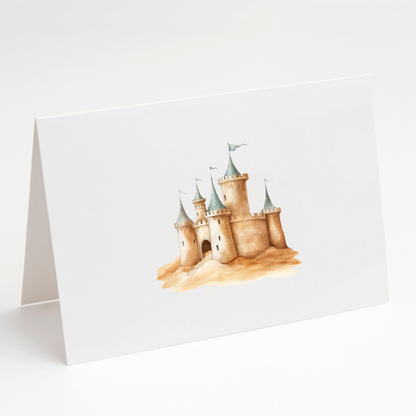 Sandcastle Greeting Cards with Envelopes – Set of 10