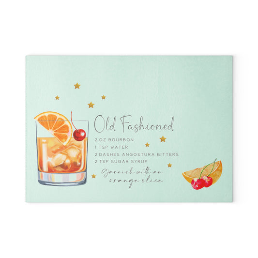 Old Fashioned Recipe Glass Cutting Board