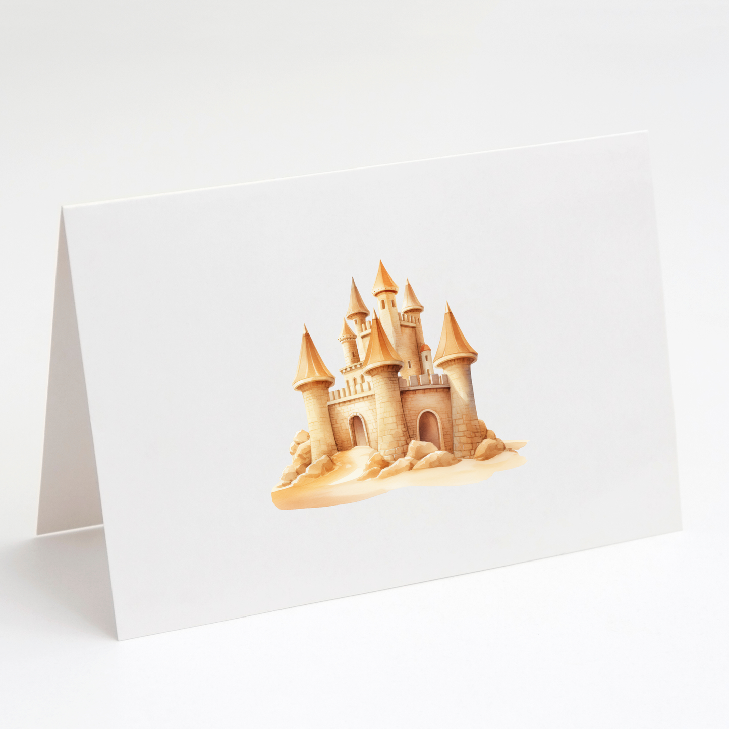Sandcastle Greeting Cards with Envelopes – Set of 10
