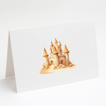 Sandcastle Greeting Cards with Envelopes – Set of 10