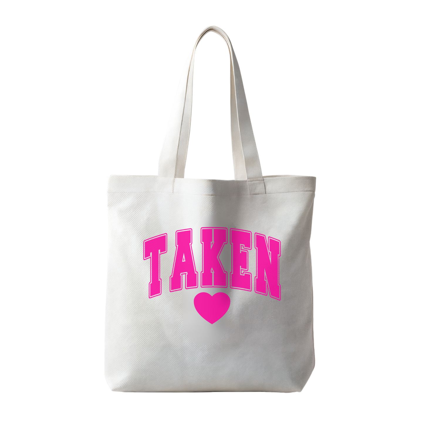 “Taken” Canvas Tote Bag – Playful Statement Carryall | Colorful Graphic Options