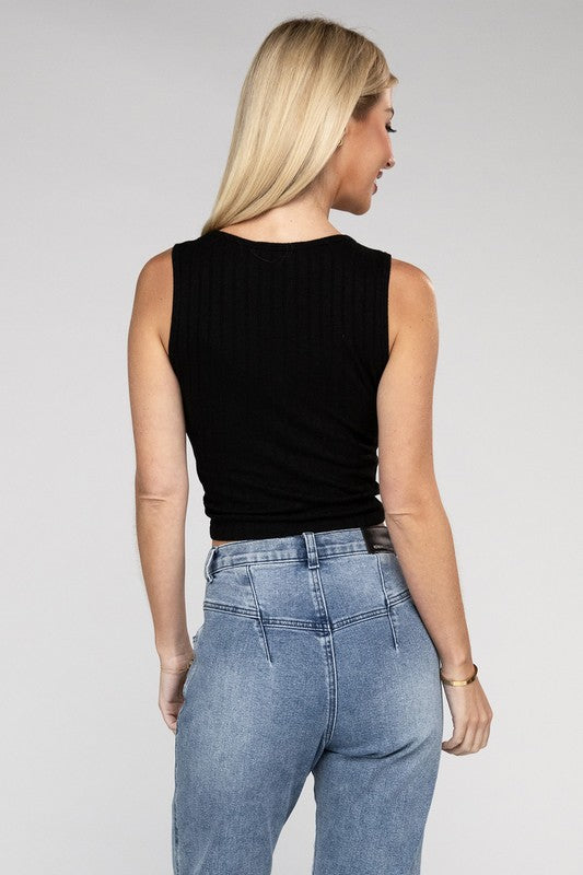 Scoop Neck Ribbed Crop Top