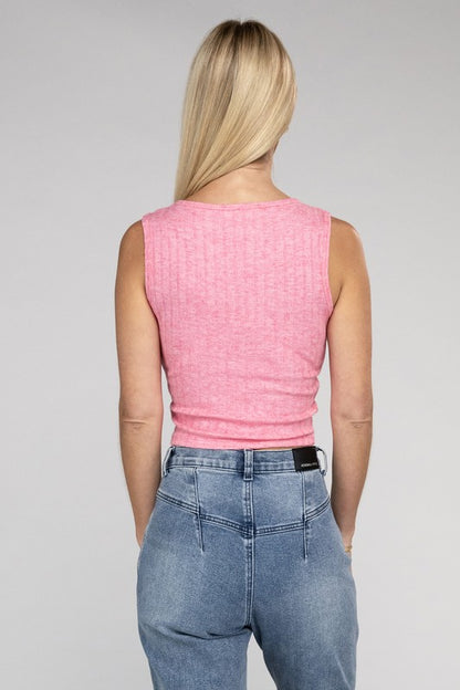 Scoop Neck Ribbed Crop Top