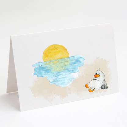 Summer Seagull Greeting Cards – Beach Card Set of 10
