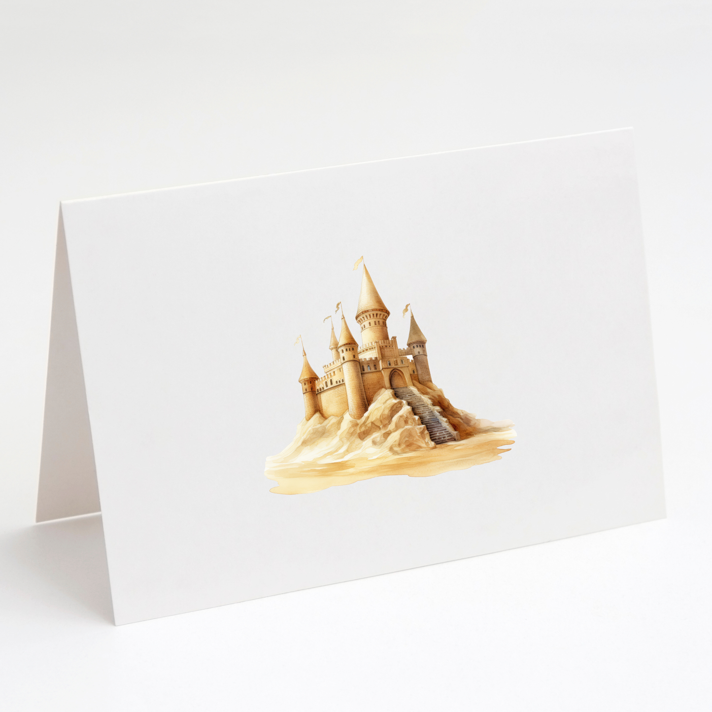 Sandcastle Greeting Cards with Envelopes – Set of 10