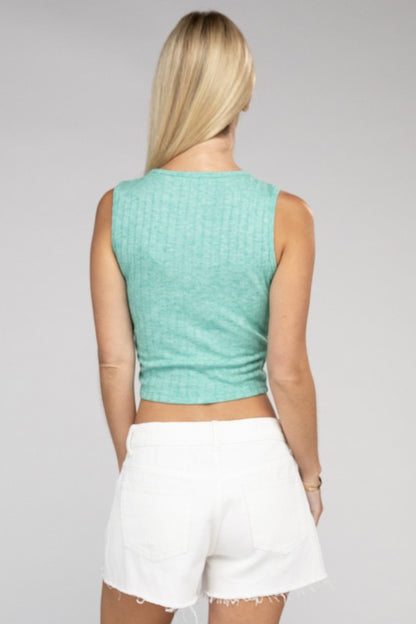 Scoop Neck Ribbed Crop Top