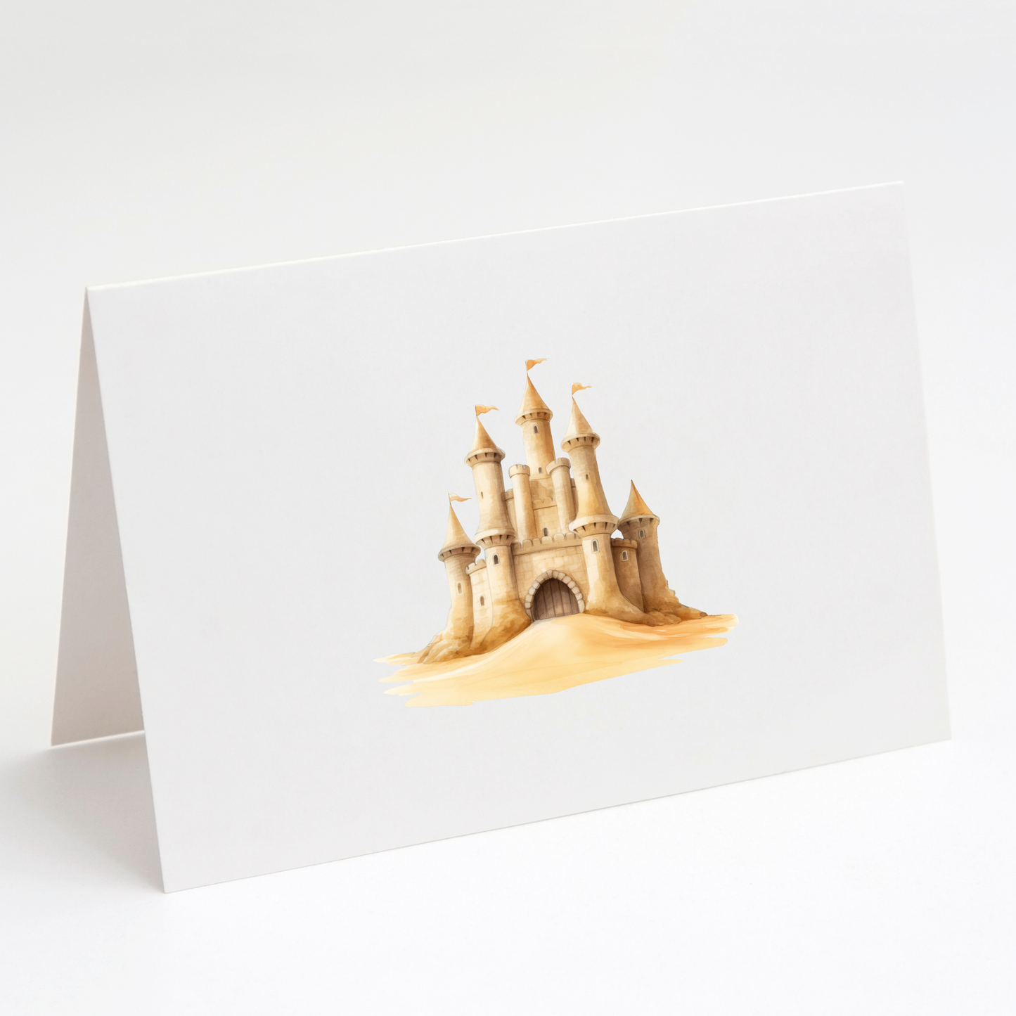 Sandcastle Greeting Cards with Envelopes – Set of 10