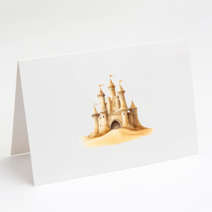 Sandcastle Greeting Cards with Envelopes – Set of 10