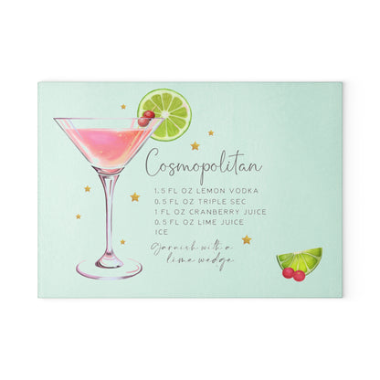 Cosmopolitan Recipe Glass Cutting Board