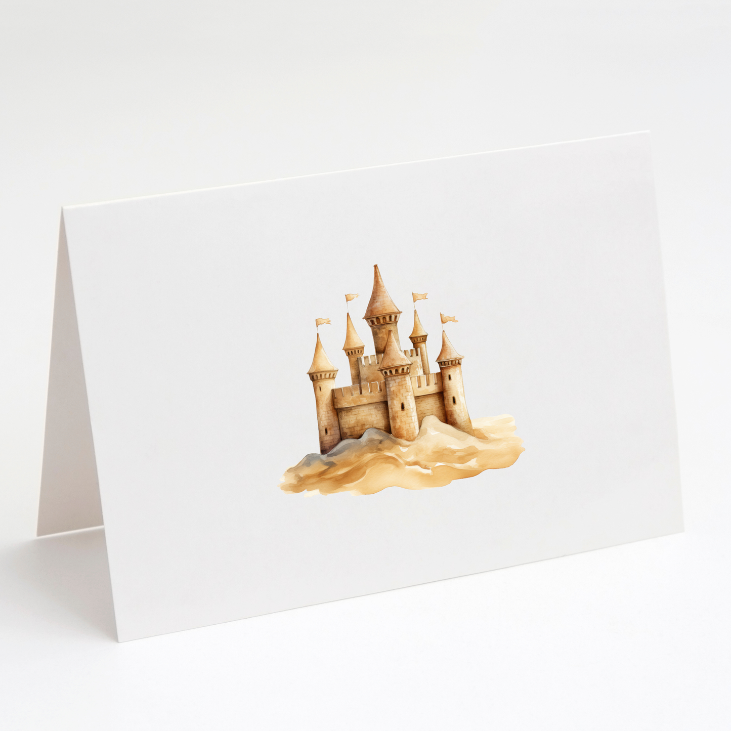 Sandcastle Greeting Cards with Envelopes – Set of 10