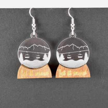 Snowglobe Earrings, meaningful handmade piece by 606