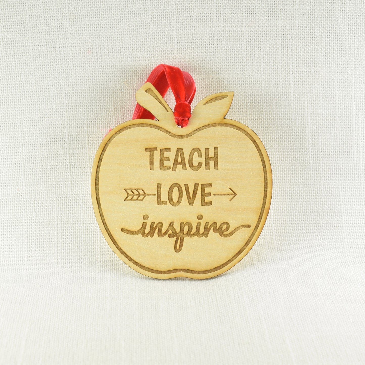 Engraved Teacher Apple Ornaments