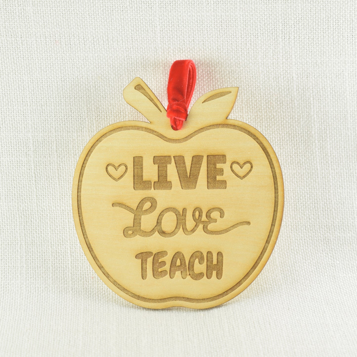 Engraved Teacher Apple Ornaments