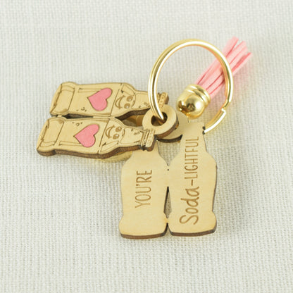 Foodie Pairings Engraved Handpainted  Keychains