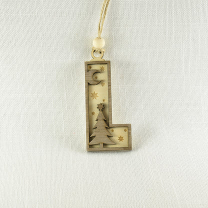 Winter Woodland Letter Ornament