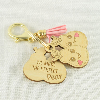 Foodie Pairings Engraved Handpainted  Keychains
