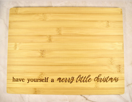 Merry Little Christmas Bamboo Board