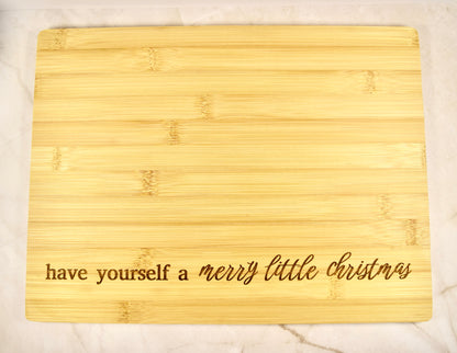 Merry Little Christmas Bamboo Board