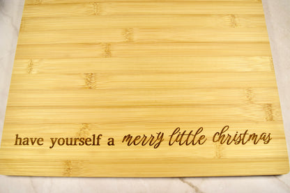 Merry Little Christmas Bamboo Board