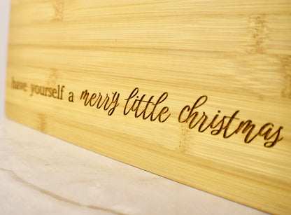 Merry Little Christmas Bamboo Board