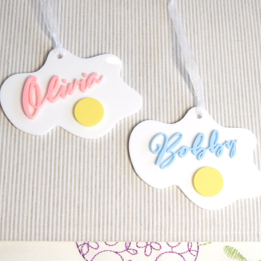 Egg Splat Easter Basket Tags Flamingo & Periwinkle