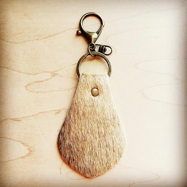 Hair on Hide Leather Key Chain