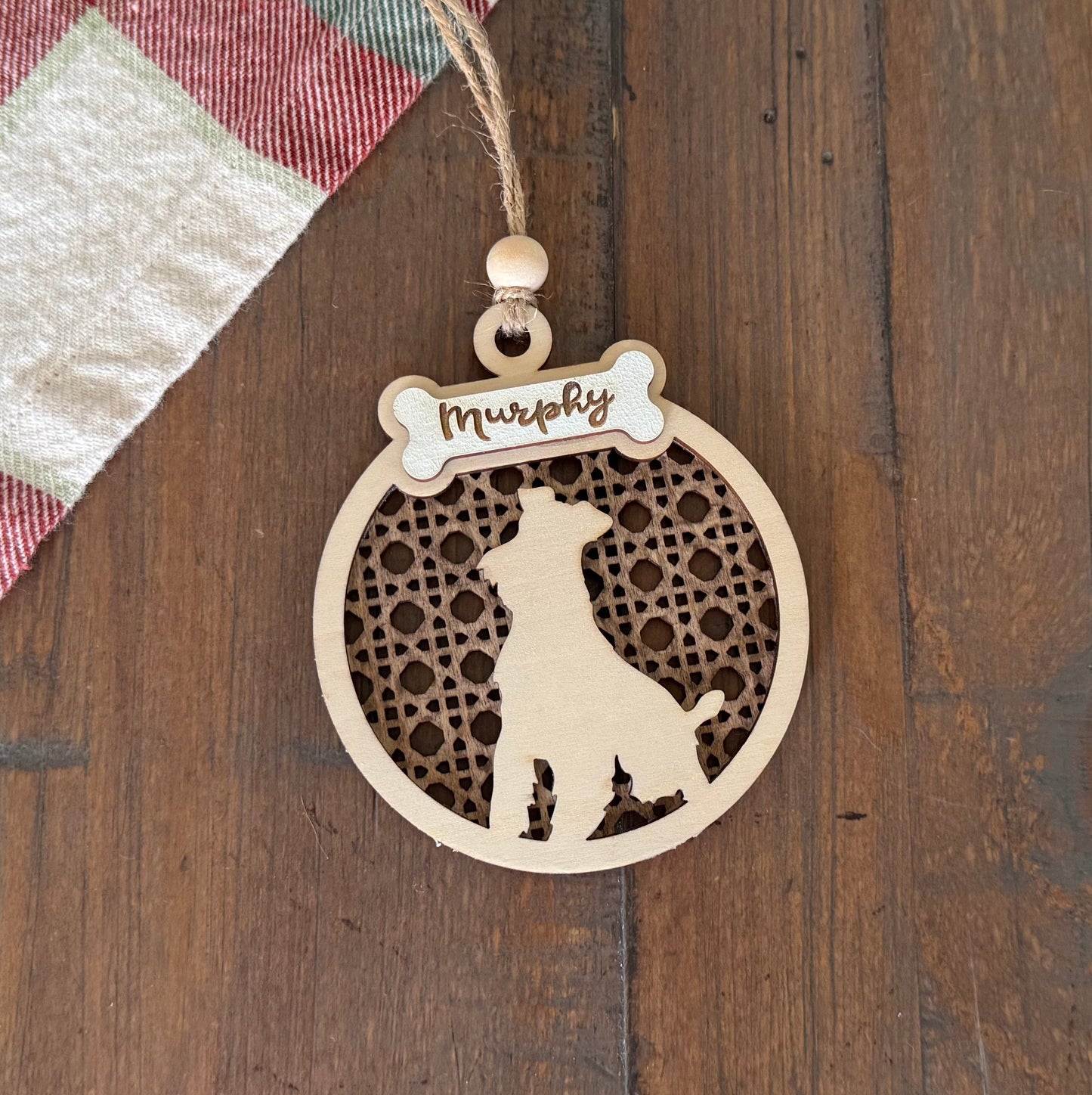 Personalized Rattan Pet Ornament