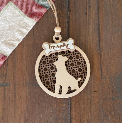 Personalized Rattan Pet Ornament, meaningful handmade piece by 606