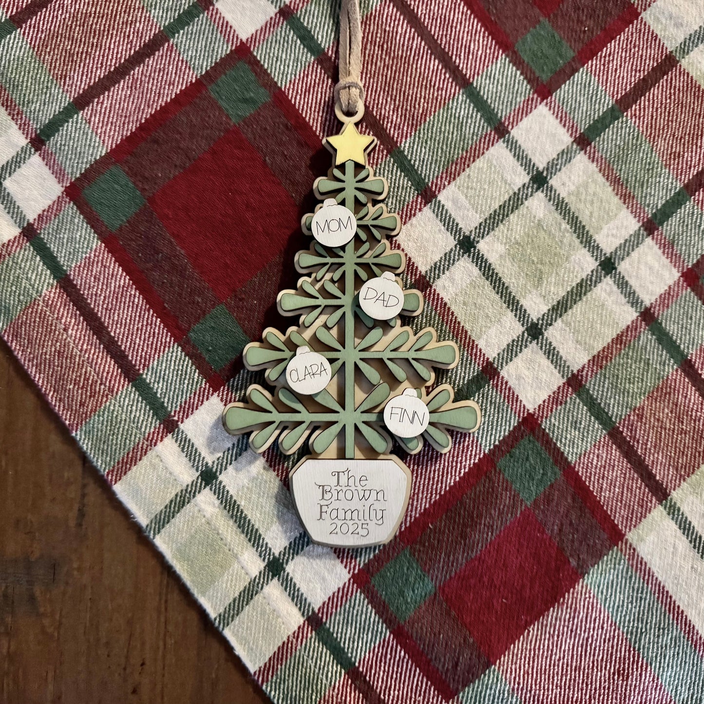 Custom Family Christmas Tree Ornament