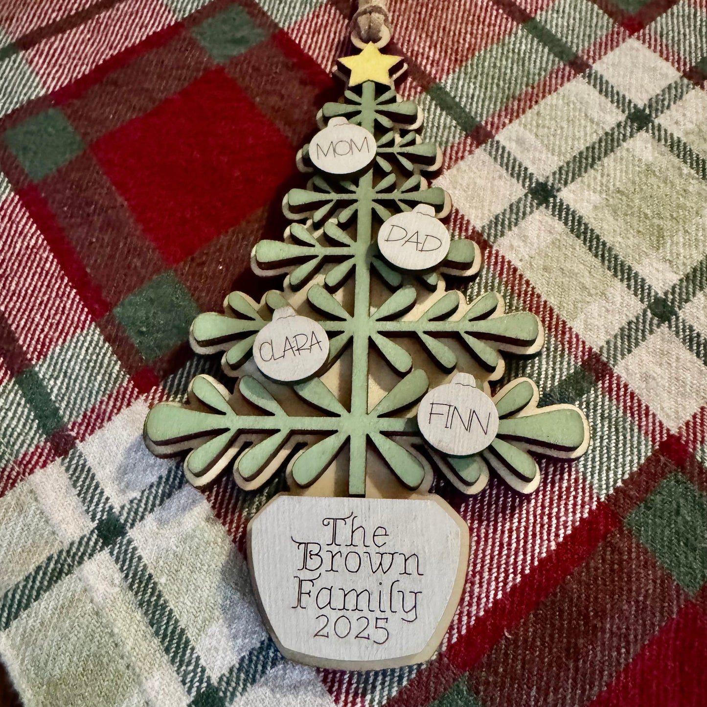 Custom Family Christmas Tree Ornament