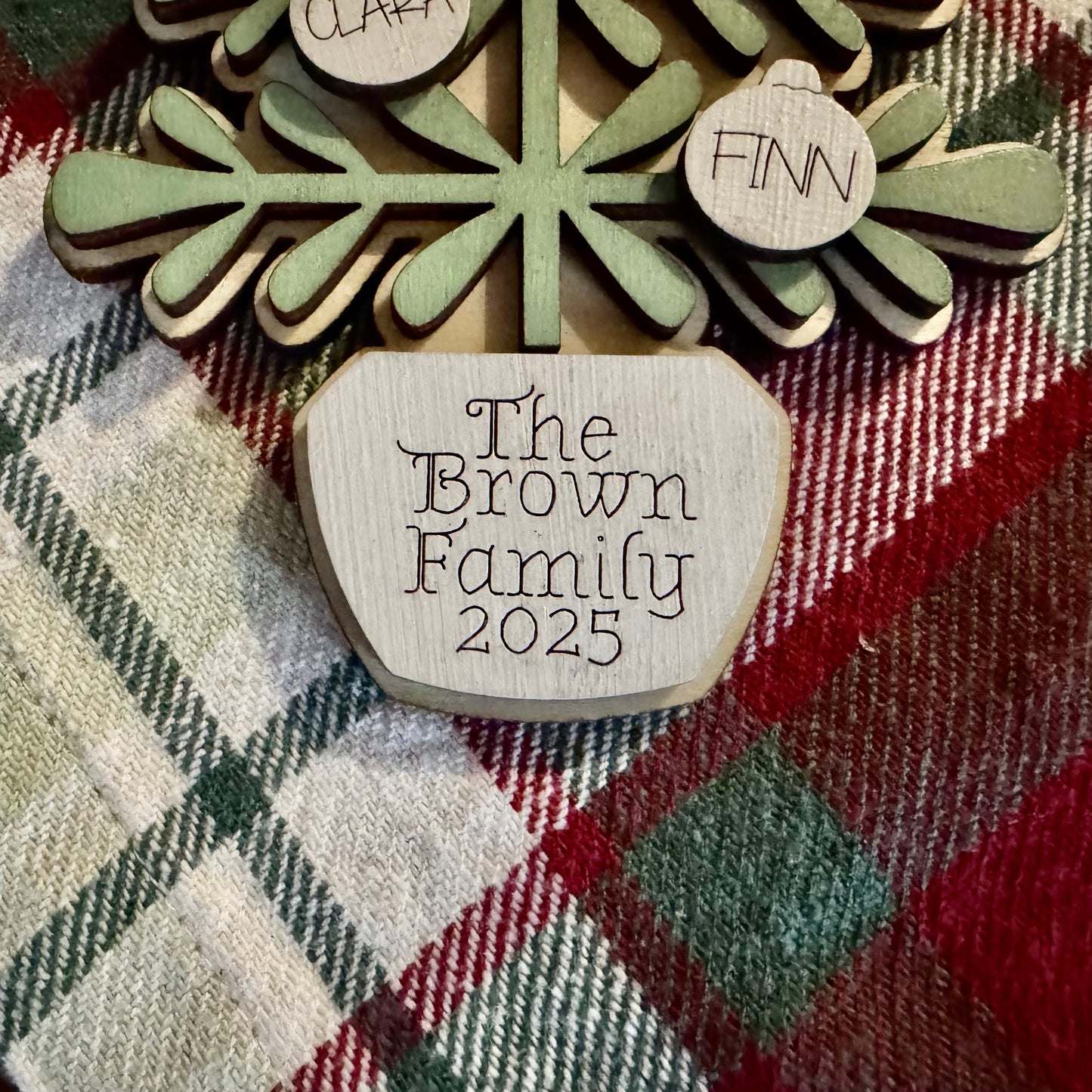 Custom Family Christmas Tree Ornament