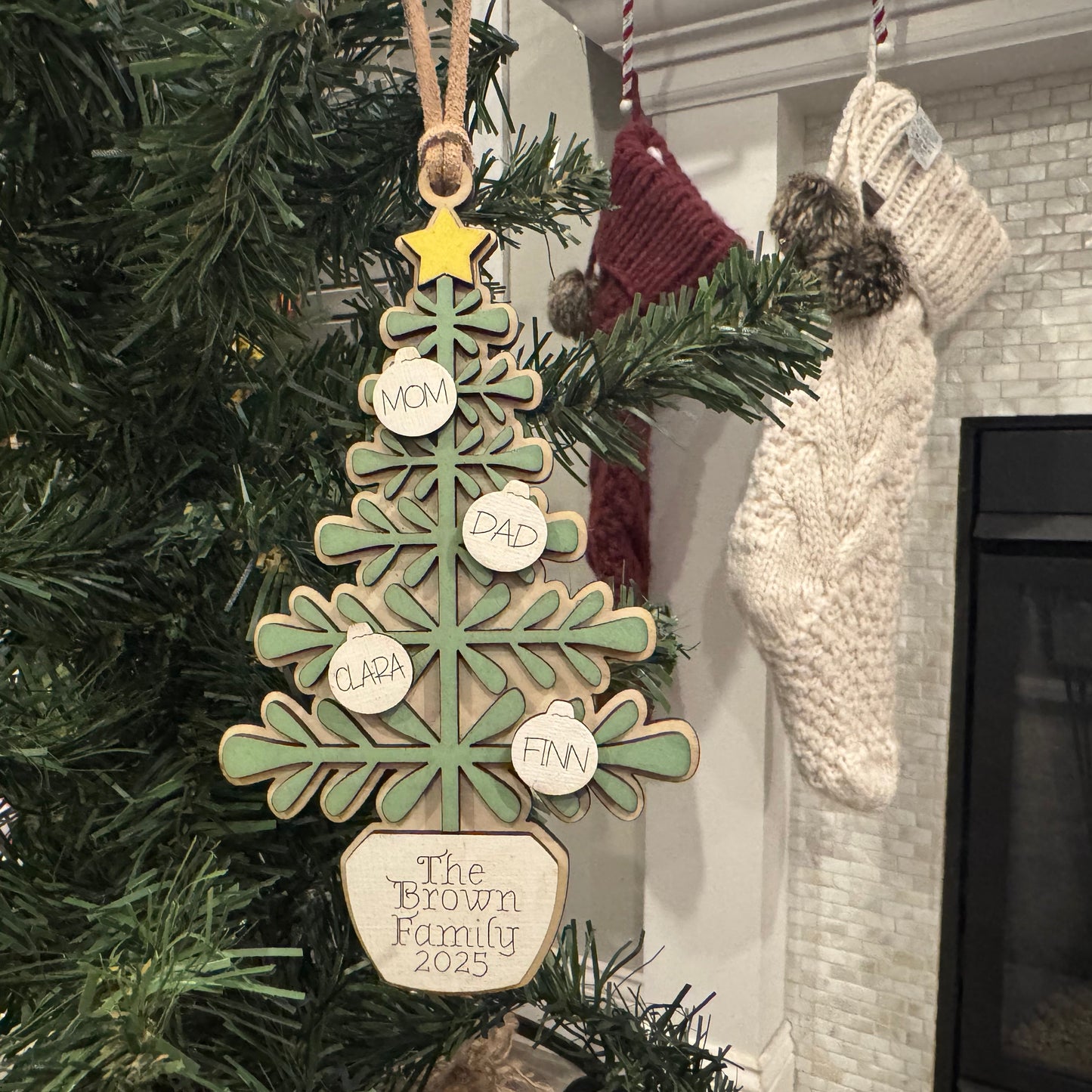 Custom Family Christmas Tree Ornament
