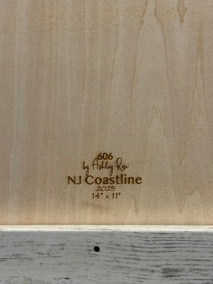 NJ Coastline Map 3D Layered Wood Art
