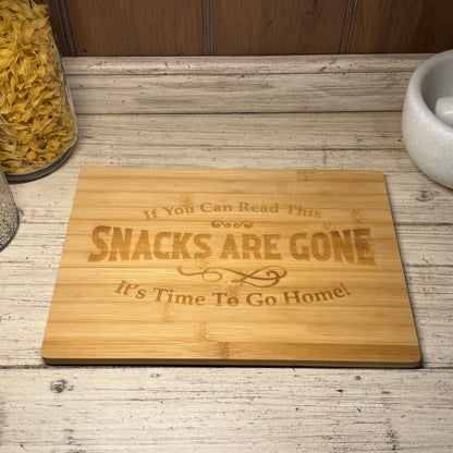 Snacks Are Gone Engraved Cutting Board
