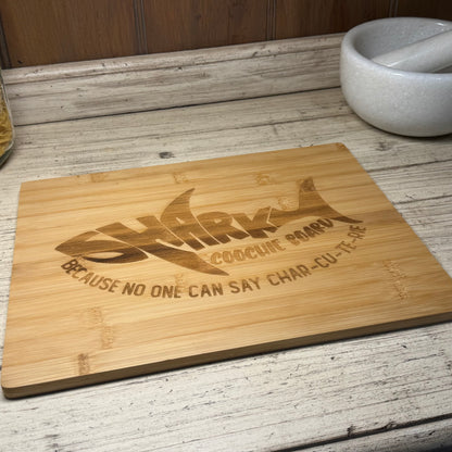 Shark Coochie Engraved Bamboo Board