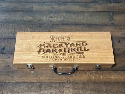 Custom Engraved Grill Set