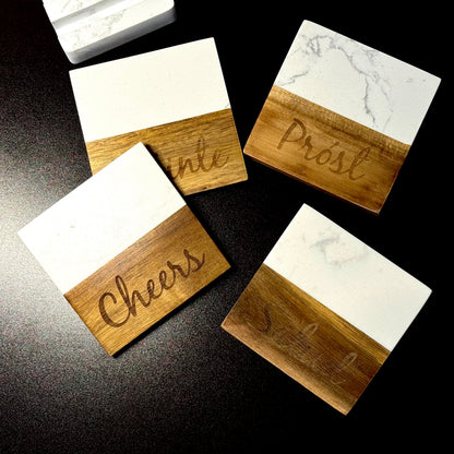 Multilingual Toast Coaster Set