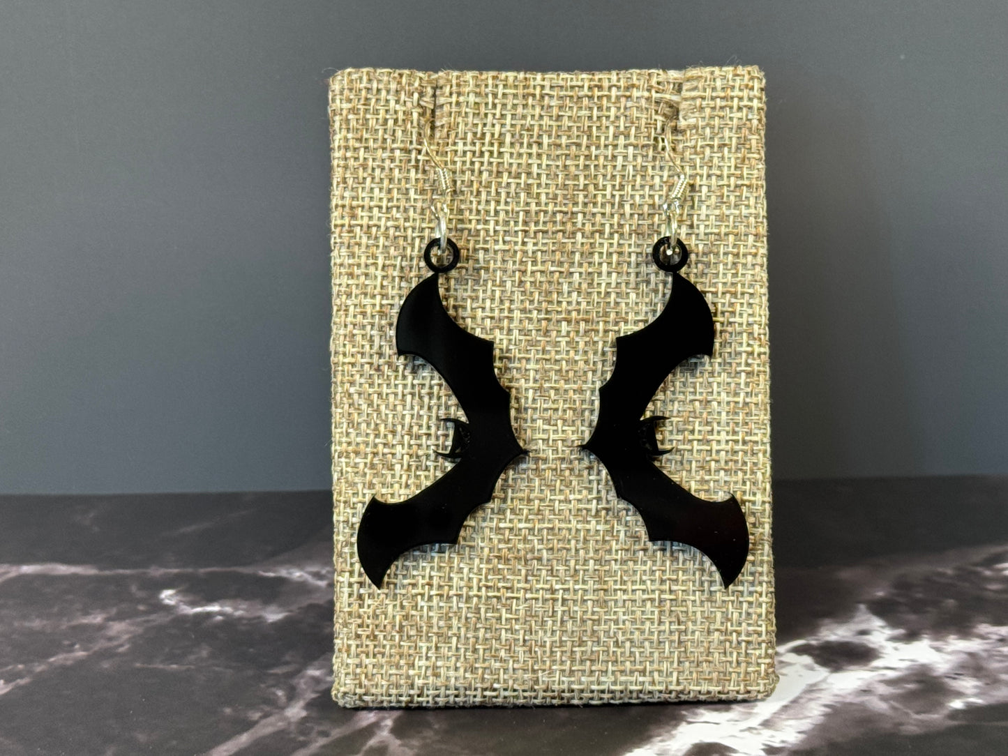 Handmade Halloween Bat Earrings
