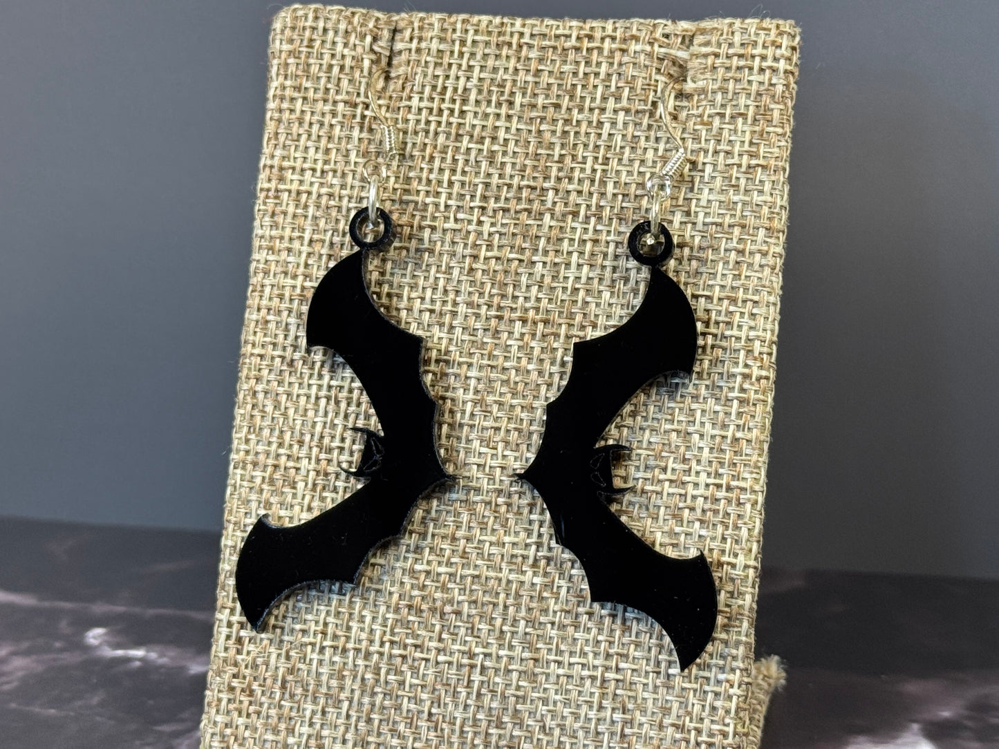 Handmade Halloween Bat Earrings