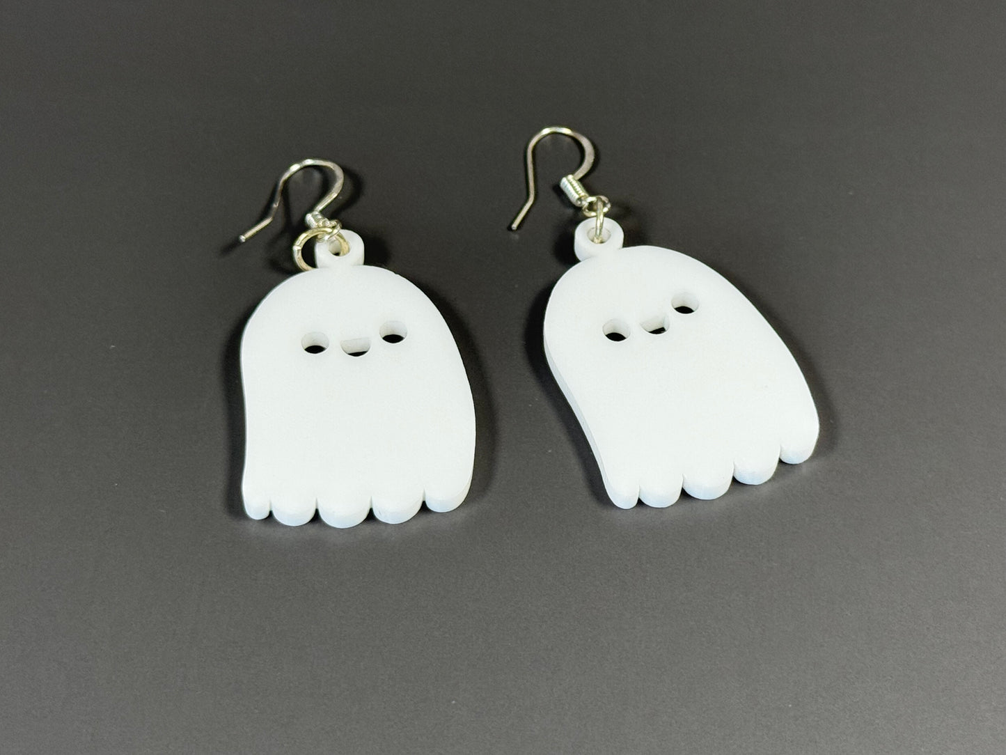Acrylic Ghost Dangle Earrings – Handmade Spooky Jewelry