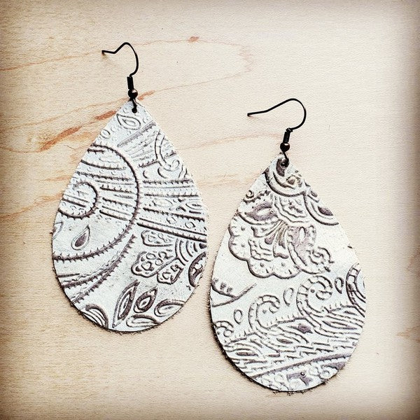 Leather Teardrop Earring