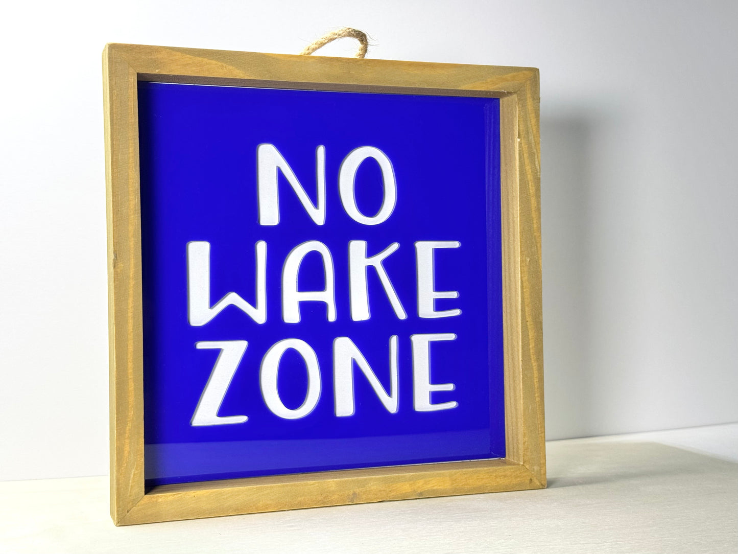 No Wake Zone Wooden Decor Sign | 3D effect Layered Wood & Acrylic Wall Sign