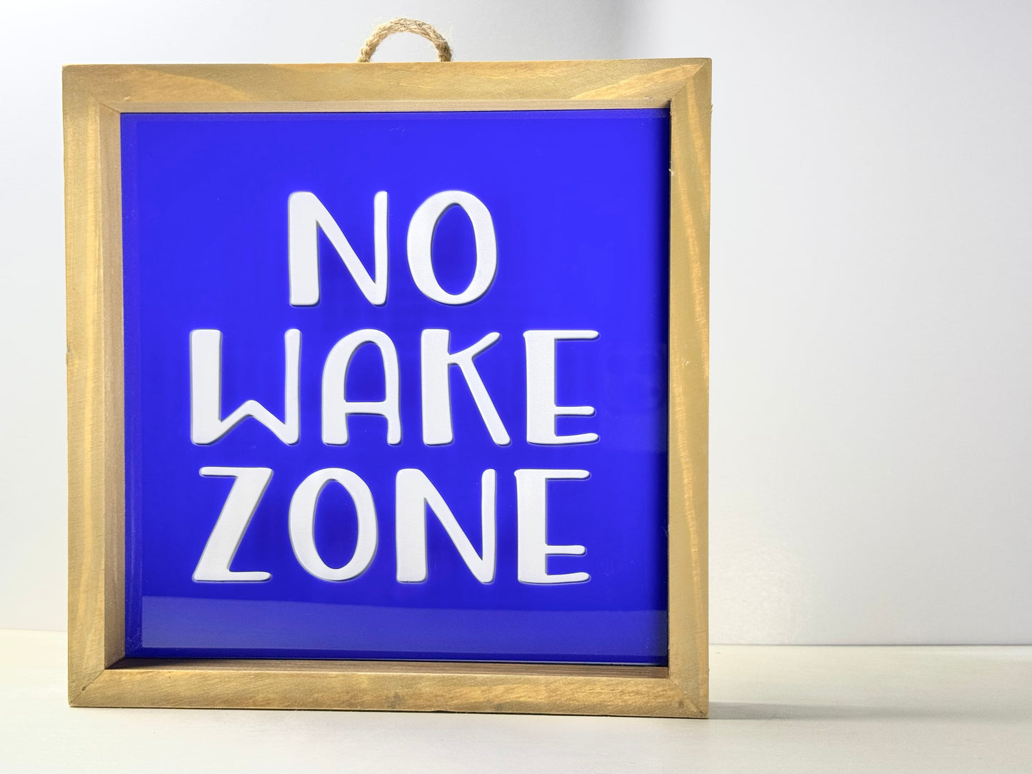 No Wake Zone Wooden Decor Sign | 3D effect Layered Wood & Acrylic Wall Sign