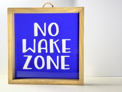 No Wake Zone Wooden Decor Sign | 3D effect Layered Wood & Acrylic Wall Sign