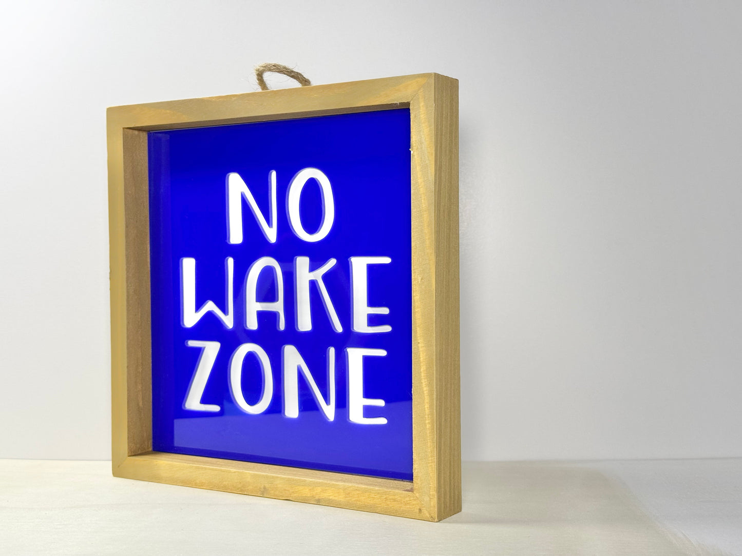 No Wake Zone Wooden Decor Sign | 3D effect Layered Wood & Acrylic Wall Sign