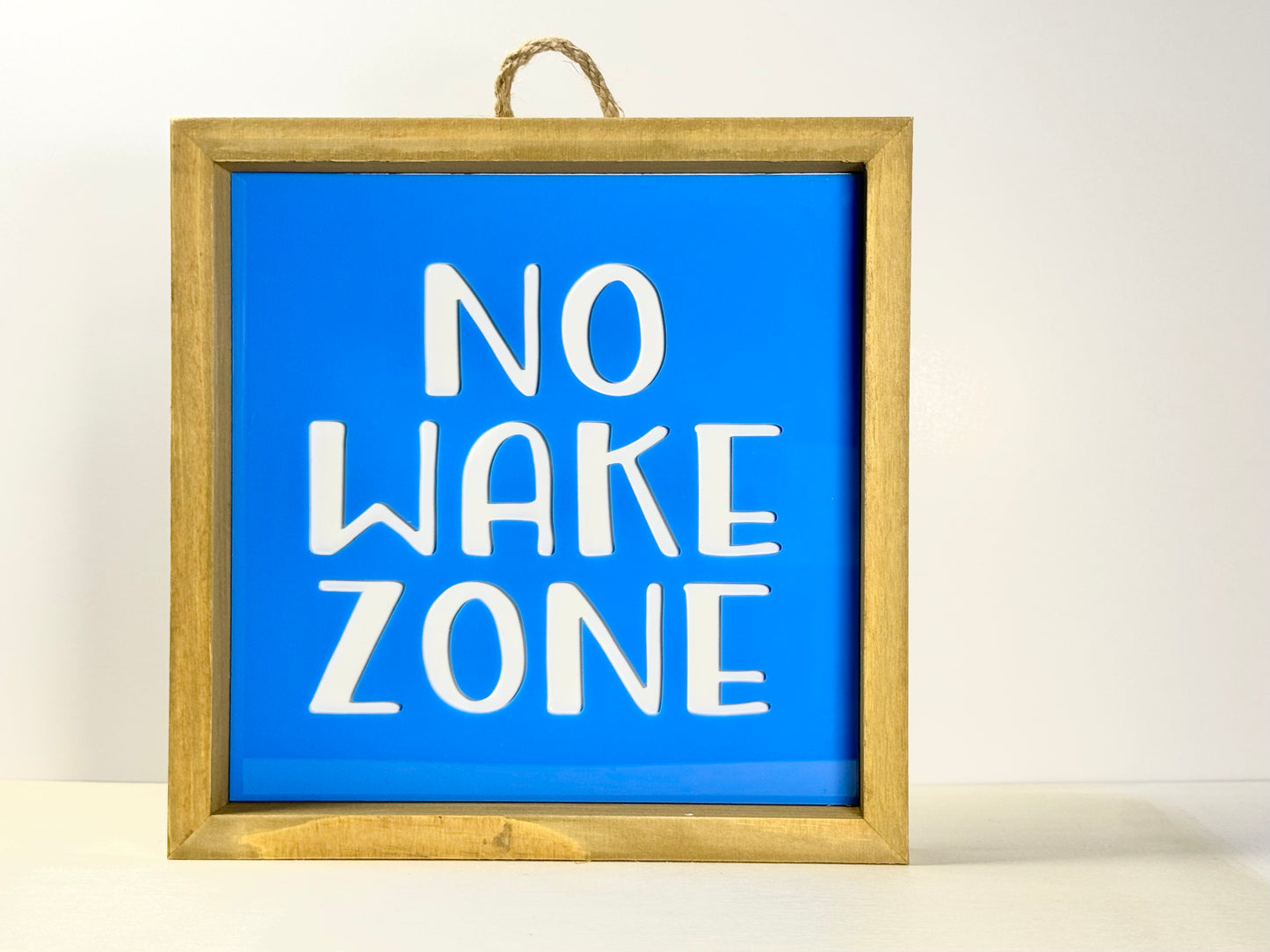 No Wake Zone Wooden Decor Sign | 3D effect Layered Wood & Acrylic Wall Sign