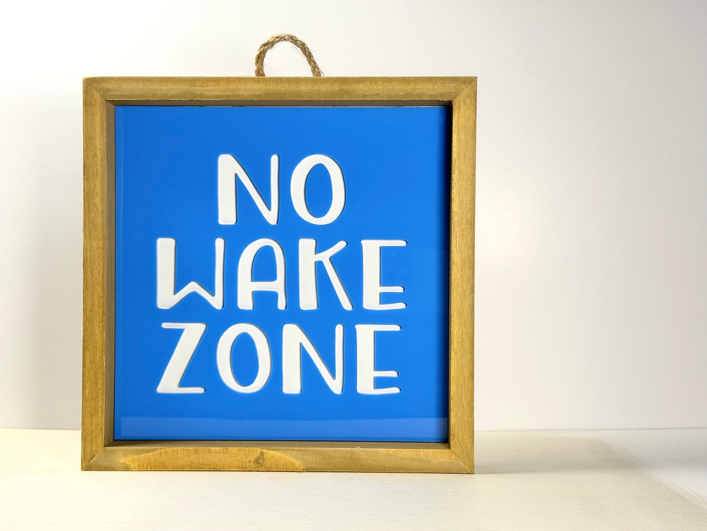No Wake Zone Wooden Decor Sign | 3D effect Layered Wood & Acrylic Wall Sign
