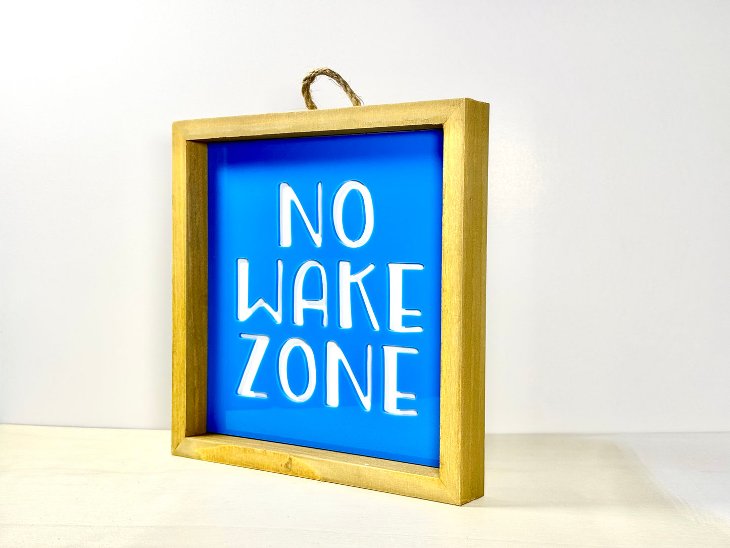 No Wake Zone Wooden Decor Sign | 3D effect Layered Wood & Acrylic Wall Sign
