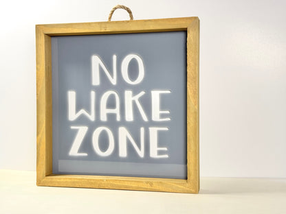 No Wake Zone Wooden Decor Sign | 3D effect Layered Wood & Acrylic Wall Sign